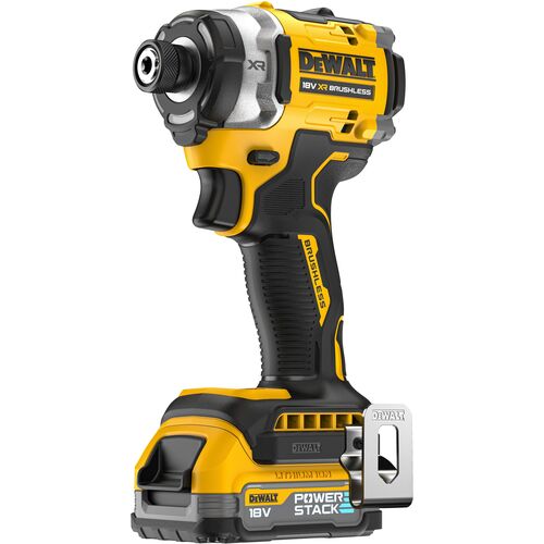 DEWALT(デウォルト) 18V XR Li-Ion ブラシレス・インパクトドライバ (1.7Ah Powerstack Battery ×2, 282Nm) DCF860E2T-JP プロ 作業 工具 電動工具【在庫有り】