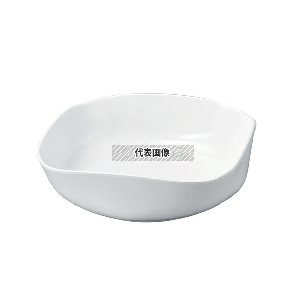 若泉漆器 ニューホワイト 渕丸角盛鉢 38cm 385×385×H124mm 和/洋/中 食器 No.0261290
