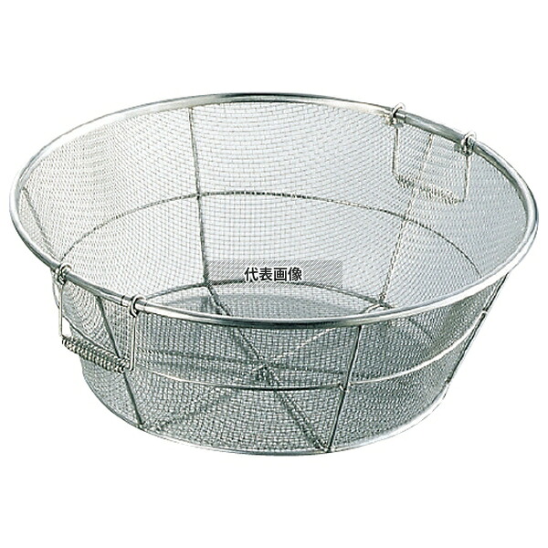 本間冬治工業 弁慶(BK) 18-8(ステンレス) 手付 揚ザル 荒目(5メッシュ) 55cm φ550×H200mm ザル No.0425100