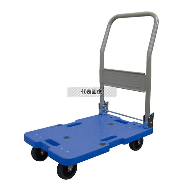 サイレントマスター サイレントマスター 静音台車 LSK-201 (ハンドル折り畳み式) ブルー 600×400×H775 カート/台車 No.1881500