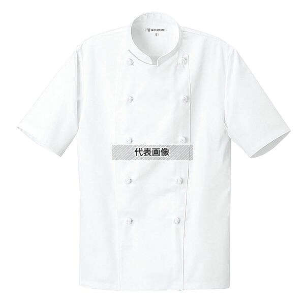 セブンユニフォーム コックコート (男女兼用) AA499-0 ホワイト M 肩巾44×胸囲108×着丈72×袖丈29(cm) ユニフォーム No.4673310
