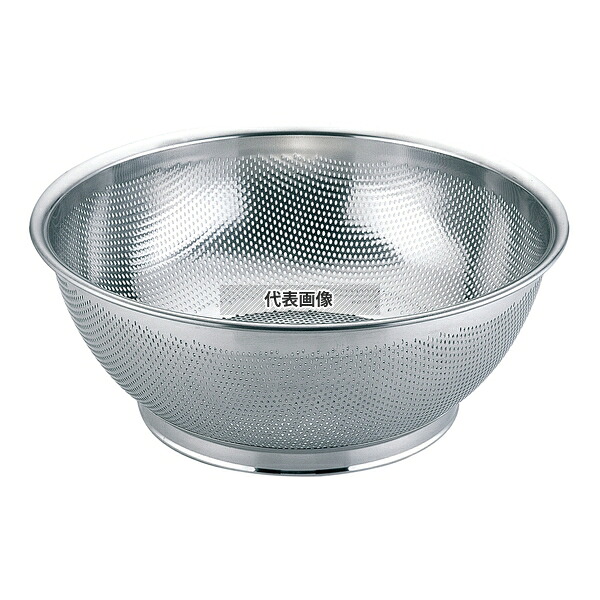 YUKIWA(三宝) UK 18-8(ステンレス) パンチング 浅型ザル 50cm φ525×H212 水切り/ザル No.7300100