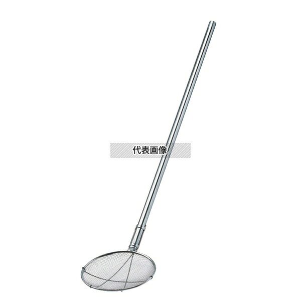 ThreeSnow(新越) TS 18-8(ステンレス) パイプ柄 丸型 給食用すくい網 短柄 18cm 2.5メッシュ 網:φ180 給食用スパテラ/すくい網/ひしゃく No.8201940