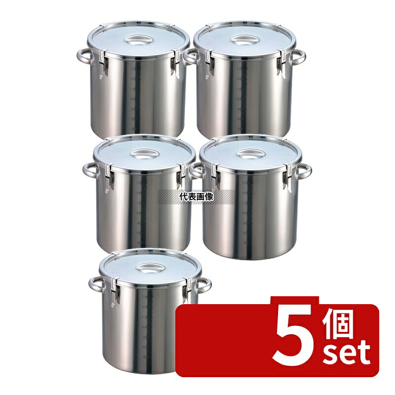【5個セット】EBM(江部松) 18-8(ステンレス) パッキン寸胴鍋 (目盛付) 33cm 手付 28L 運搬/ケータリング No.0048100 | 業務用 厨房用品 なべ 鍋｜セミプロＤＩＹ店ファースト