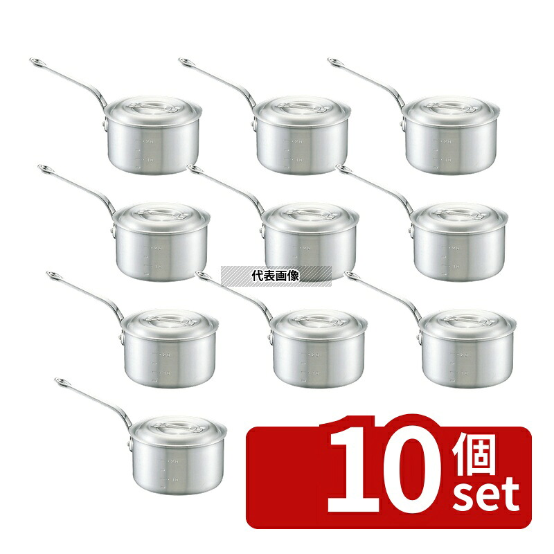 【10個セット】NAKAO(中尾) キング アルミ 深型 片手鍋 (目盛付) 18cm 2.8L φ195 ガス専用 No.0092500｜セミプロＤＩＹ店ファースト