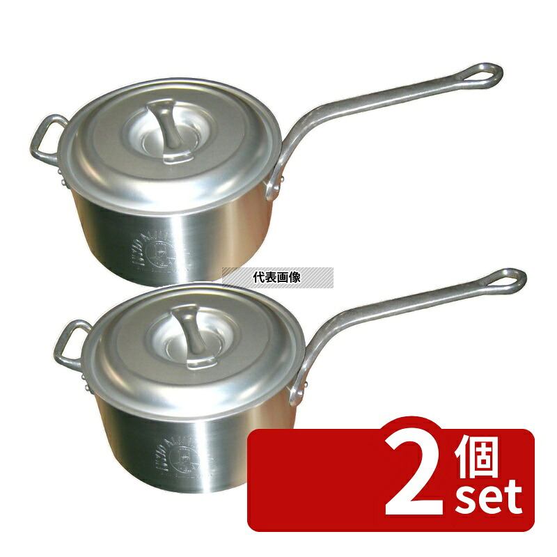 【2個セット】NAKAO(中尾) キング アルミ 深型 片手鍋 (目盛付) 27cm 8.6L φ288 ガス専用 No.0092800｜セミプロＤＩＹ店ファースト
