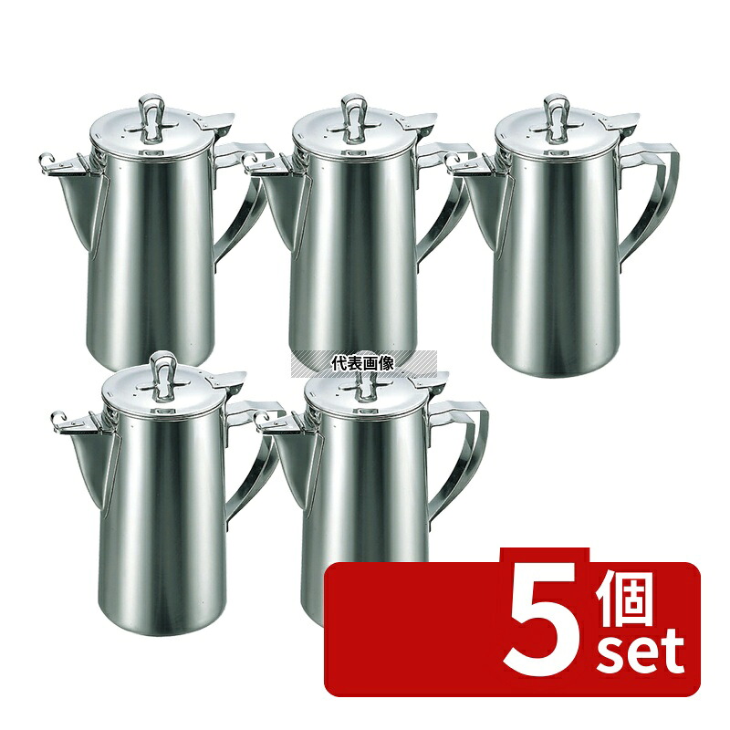 【5個セット】MARUTAMA MARUTAMA(玉虎堂製作所) 18-8(ステンレス) ウォーターポット 1200cc 1.2L 104&times;H210(注ぎ口含まず) カフェ/サービス用品/トレー No.1735300｜セミプロＤＩＹ店ファースト