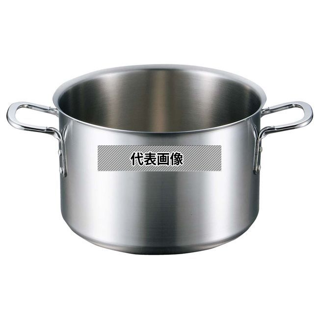 EBM(江部松) ビストロ 三層クラッド 半寸胴鍋 27cm 蓋無 OD289×BD235 寸胴鍋 IＨ・ガス兼用鍋 No.4143100