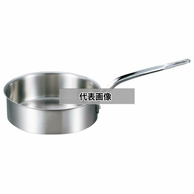 EBM(江部松) ビストロ 三層クラッド 浅型片手鍋 21cm 蓋無 OD228×BD180 片手鍋 IＨ・ガス兼用鍋 No.4146200