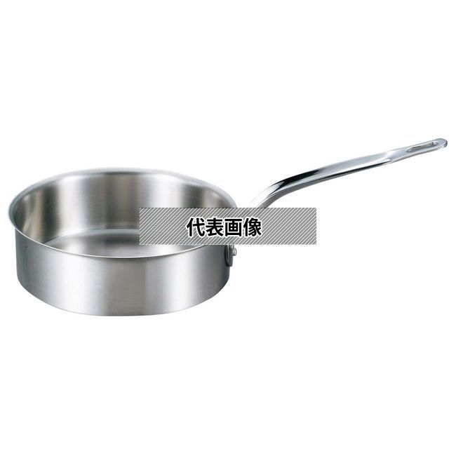 EBM(江部松) ビストロ 三層クラッド 浅型片手鍋 24cm 蓋無 OD258×BD215 片手鍋 IＨ・ガス兼用鍋 No.4146300