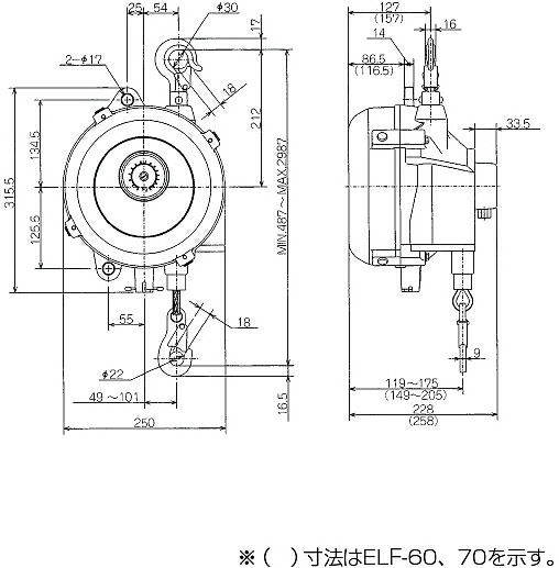 ＥＮＤＯ スプリングバランサー ＥＬＦ−１５ ９〜１５Ｋｇ ２．５ｍ