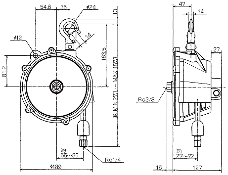 ENDO ツールホースバランサー THB-50A 3.5-5.0Kg 1.3m THB50A(代引不可