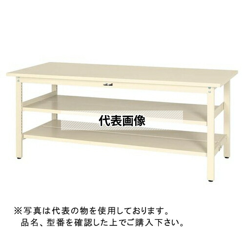 山金工業 ワークテーブル300シリーズ 固定式H740 中間棚・全面棚板付 SWS-1260TTS2-GG [法人限定]