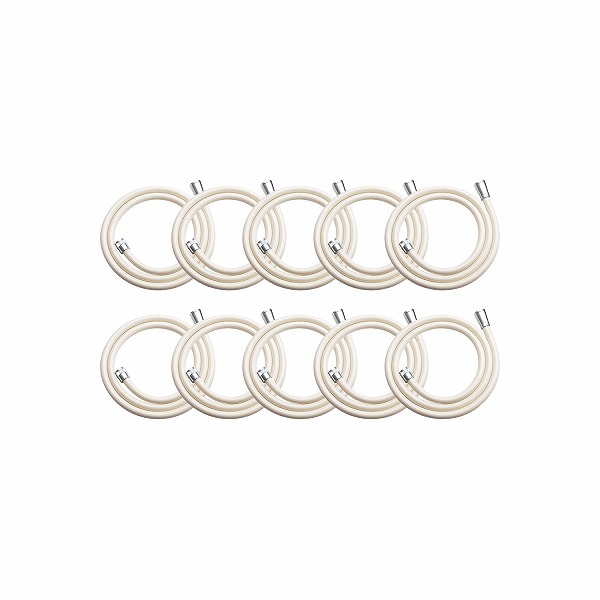 GAONA(ガオナ)　LIXIL(INAX)用シャワーホース 1.6m 10本入り (取付簡単 アイボリー) GA-FF033
