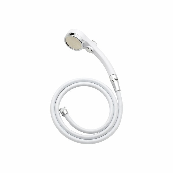 GAONA(ガオナ)　これカモ シャワーヘッドとホースのセット 節水 大型 ストップ （スムーズアダプター付 回りやすい ホワイト） GA-FH034