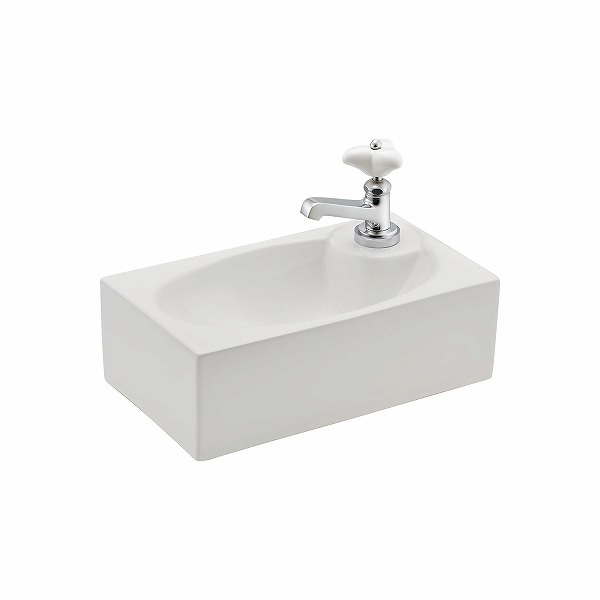 GAONA(ガオナ)　壁掛手洗器 水栓セット (陶器製 ホワイト 洗面・手洗い用) GA-MA001