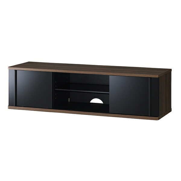 ハヤミ工産(TIMEZ) テレビ台 TV-SD1250B 【32～55V型対応】 1250mm幅 ダークブラウン木目 アルミレールスライド扉 低床キャスター付 ホームシアター [時間指定不可]