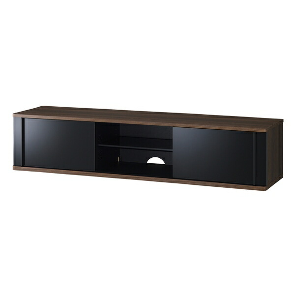 ハヤミ工産(TIMEZ) テレビ台 TV-SD1550B 【55～65V型対応】 1550mm幅 ダークブラウン木目 アルミレールスライド扉 低床キャスター付 ホームシアター [時間指定不可]