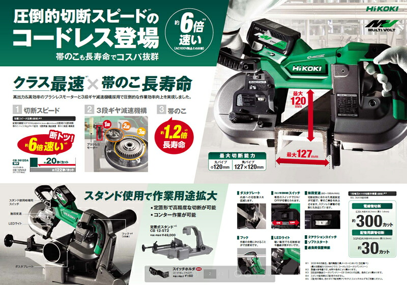 くらしを楽しむアイテム HiKOKI 日立工機 マルチボルト コードレス 超可爱の CB3612DA(XP) コードレスロータリバンドソー ハイコーキ HIKOKI 工具/メンテナンス