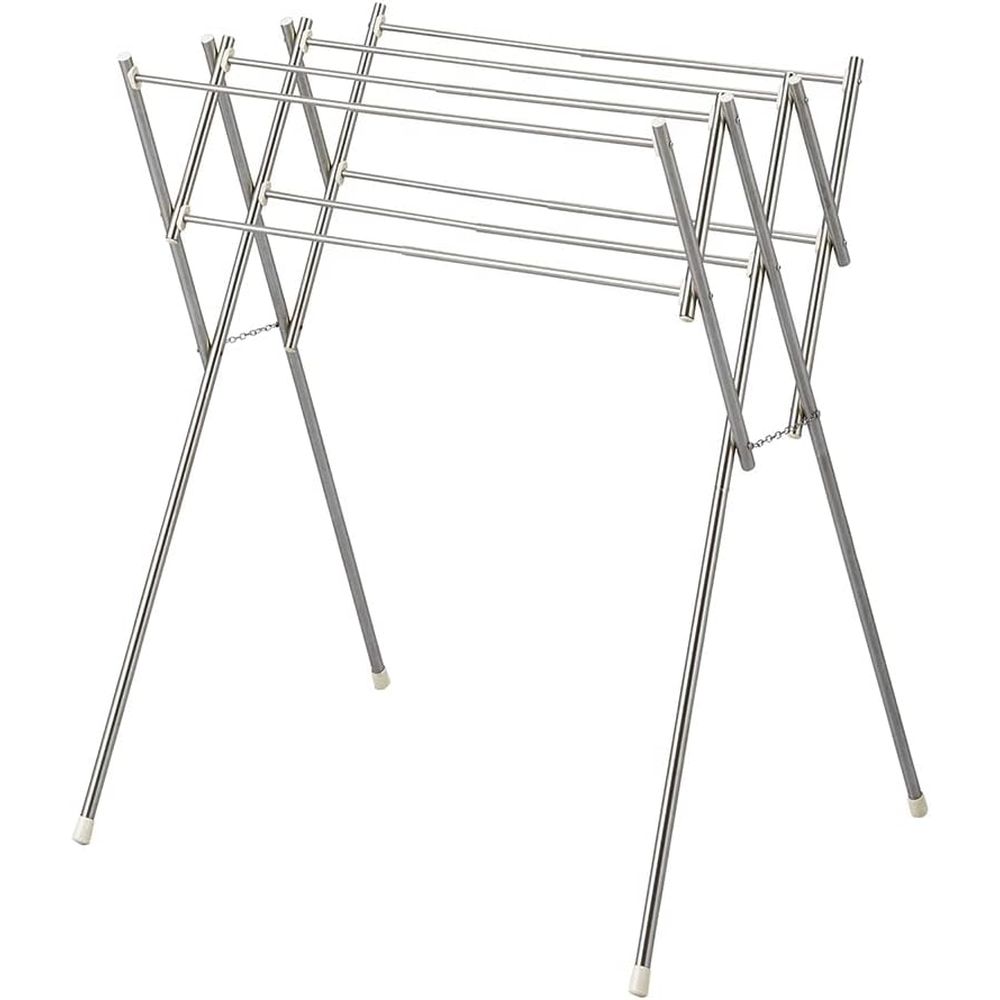 【2個セット】NY-291 ステンレス 小物干し 軽量 コンパクト収納 伸縮 幅42～70&times;奥行60&times;高さ78cm ライトグレー NY-291 | 小物干し 物干し タオル掛け スタンド 室内 ステンレス 軽量 コンパクト収納 折りたたみ 伸縮 サビに強い｜セミプロＤＩＹ店ファースト