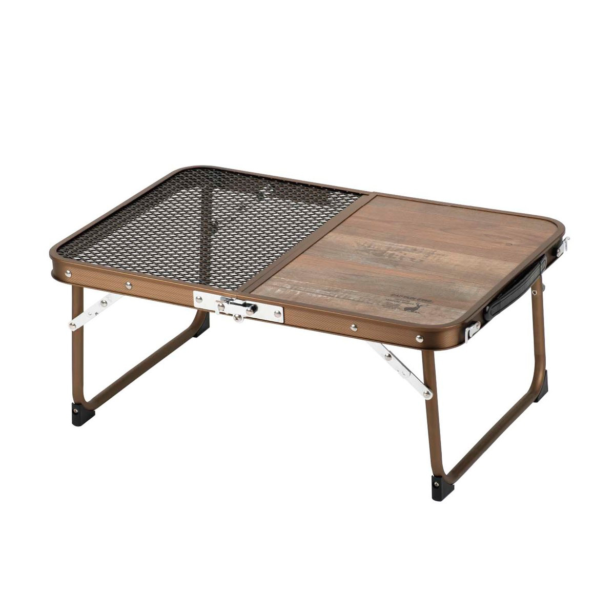 【2個セット】キャプテンスタッグ(CAPTAIN STAG) ビストロ ハーフメッシュテーブル 60×40 | ビストロ アウトドア テーブル キャンプ バーベキュー アルミ製 レジャー ローテーブル 約 幅600 奥行400 高さ250mm