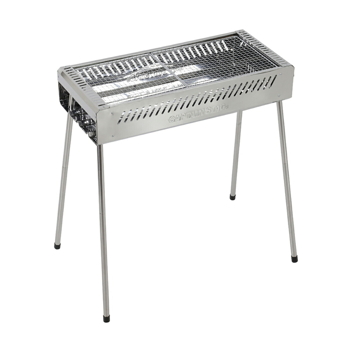 【2個セット】キャプテンスタッグ(CAPTAIN STAG) BBQ ステンレス グリル 650 | ステンレス グリル アウトドア バーベキュー キャンプ コンロ 6人用 キャンプ用品 グリル650 組立簡単 BBQグリル 組み立て 簡単 ハイ