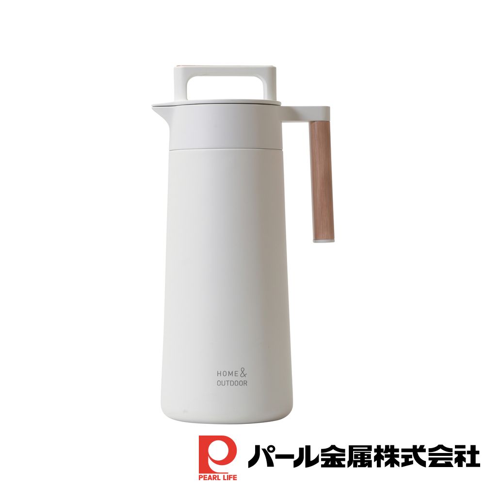 【2個セット】外でも使える全真空テーブルポット1.1L(ホワイト) | ホワイト 保冷 卓上ポット 真空二重構造 外でも使える 保温 ポット ステンレス製 全真空 ハンドル付 卓上 節電 ハンドル付き ブラック パ ル パール