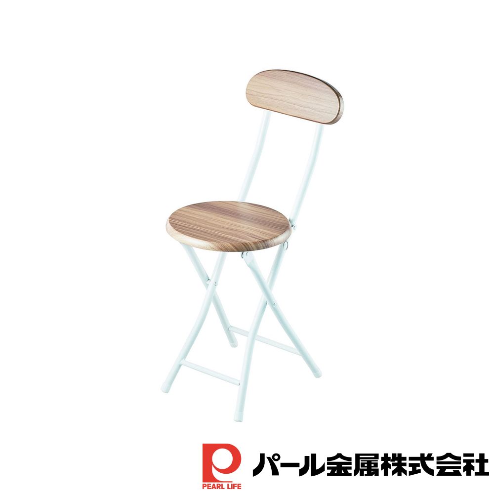 【2個セット】ウッディ折りたたみパイプチェア 背付 ナチュラル | ナチュラル 背付 椅子 パイプ椅子 折りたたみ ウッディ イス いす チェアー スツール 折り畳み コンパクト 丸椅子 背もたれ付き 木目調 パ ル N7958