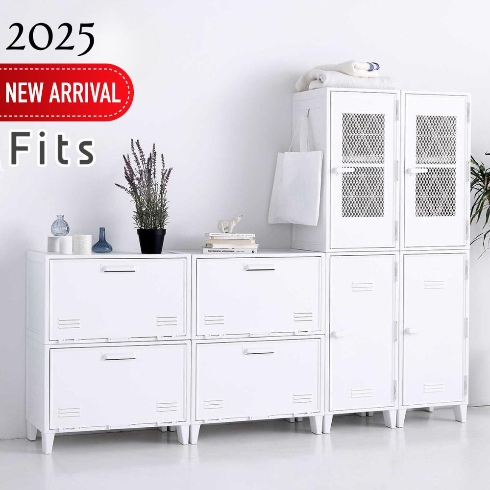 2025新 Fits 3type フィッツ ペグキャビネット メッシュ ワイド ホワイト 【在庫有り】| ロッカー型 収納ボックス 収納ケース 扉付き ロッカー 収納 シンプル 横置き おしゃれ 扉 ラック 棚 プラスチック 収納 道具収納 軽量 棚板 積み重ね 軽い 小物収納 ケース 6,124円