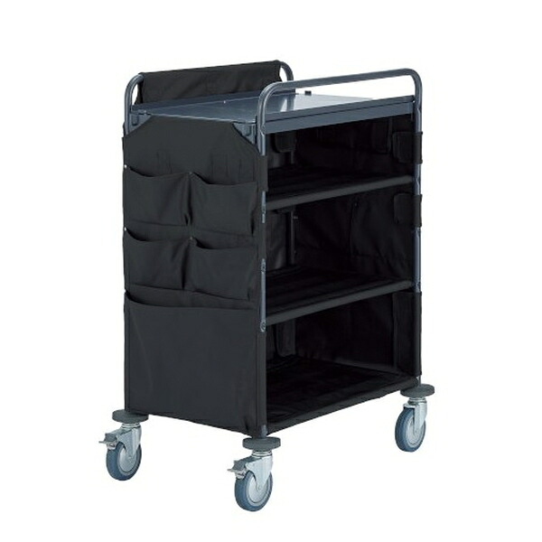 テラモト(TERAMOTO) ホテルリネンワゴンII ブラック M DS-573-220-7 [法人限定][送料別途お見積り]