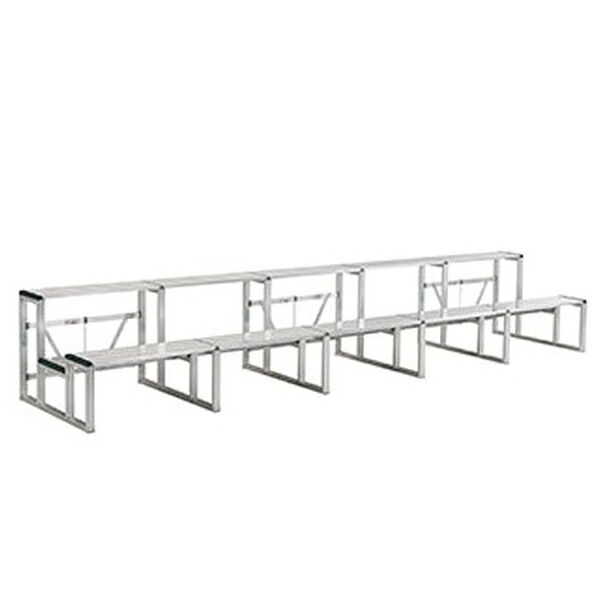 テラモト(TERAMOTO) かんたんアルミ観覧席2列5連セット KPS25 OT-621-025-0 [法人限定][送料別途お見積り] | テラモト