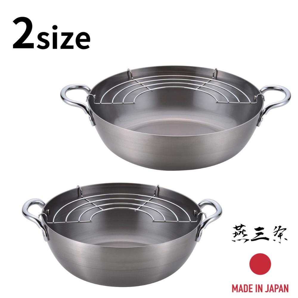 【2個セット】燕三条 2size 千歳 鉄 共柄揚げ鍋 20cm 24cm | 燕三条 日本製 おしゃれ 揚げ鍋 天ぷら鍋 丸形 鉄 共柄揚げ鍋 揚げ鍋 ちとせ IH対応 共柄揚げ鍋20cm 共柄 天ぷら 鉄製 燕三条製 天ぷら鍋 揚げ物 天麩羅 鍋 揚げ物鍋 串揚げ