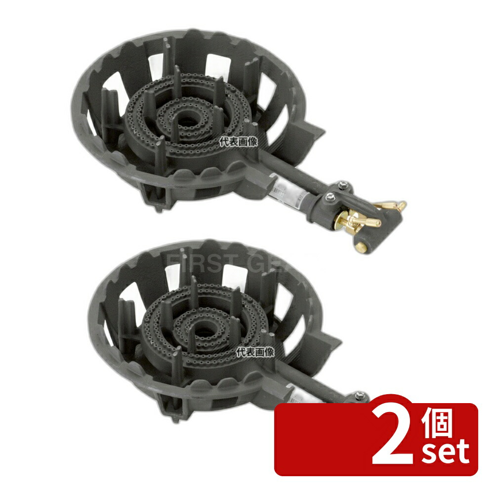 【2個セット】江部松商事 ガスコンロ 2重 (羽根ナシ) DE-21nSL LP DE-21nSL 325×500×H120mm No.1112410