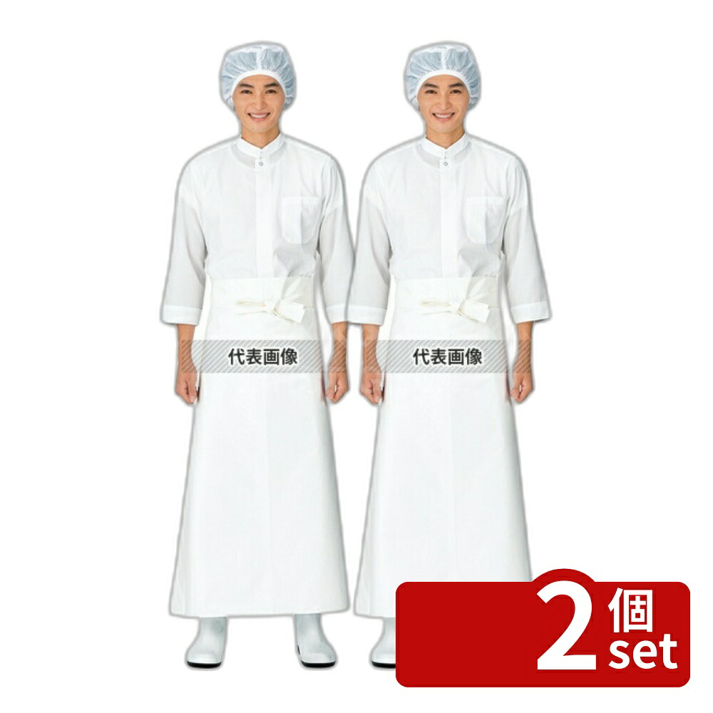 【2個セット】マイティクロス マイティクロス エプロン 腰下 E-1002-4 ピンク L 900×820 ユニフォーム No.1174910