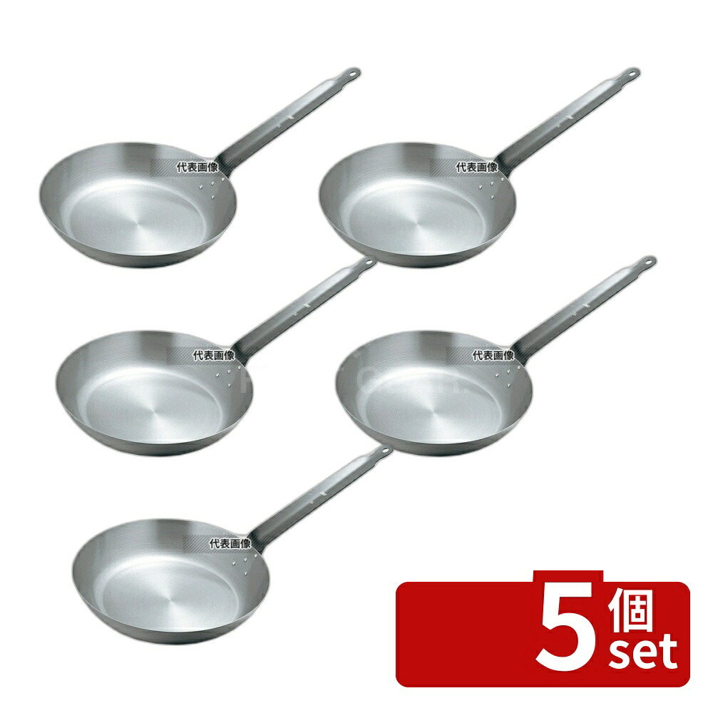【5個セット】EBM(江部松) 鉄 フライパン 36cm 底径:270 No.0186300