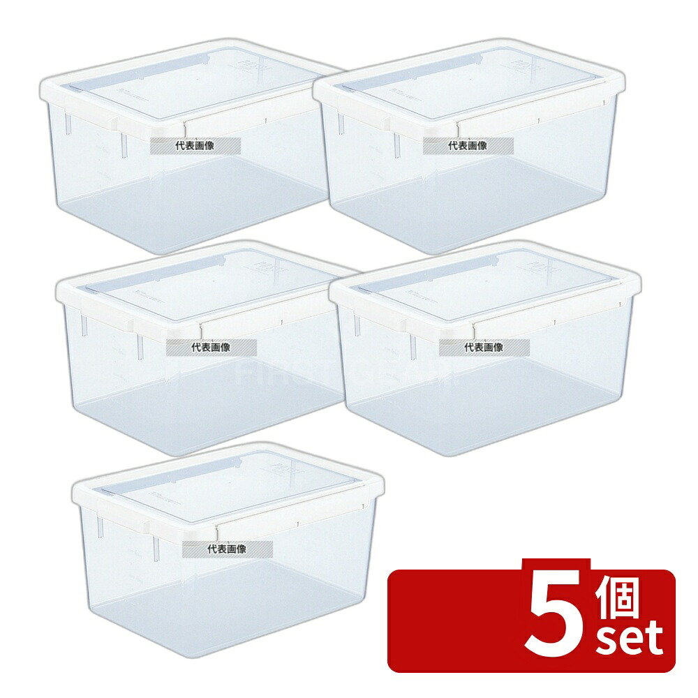 【5個セット】RISU(リス) パッセタイト ロック式 シール容器 TW-100 ホワイト 9600ml 250×356×H165mm ストックポット/保存容器 No.0131720