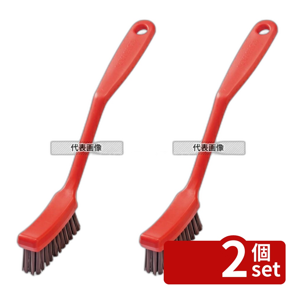 【2個セット】高砂(タカサゴ) HPMディッシュ磁性ブラシ スリム レッド 57012 285×22×H45mm 清掃/衛生用品 No.0256000
