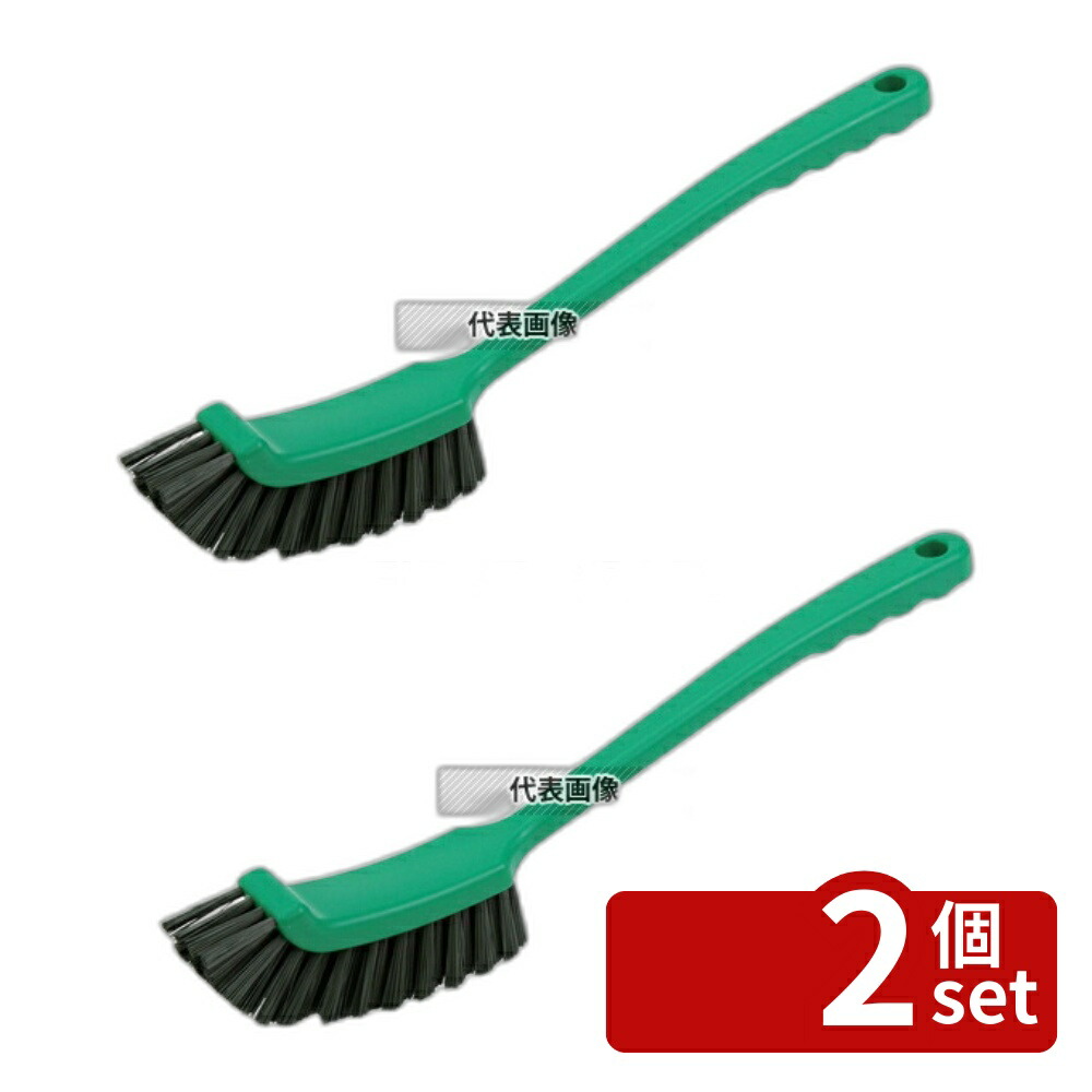 【2個セット】高砂(タカサゴ) HPMロングハンドル磁性ブラシ グリーン 57004 435×45×H70mm 清掃/衛生用品 No.0256320
