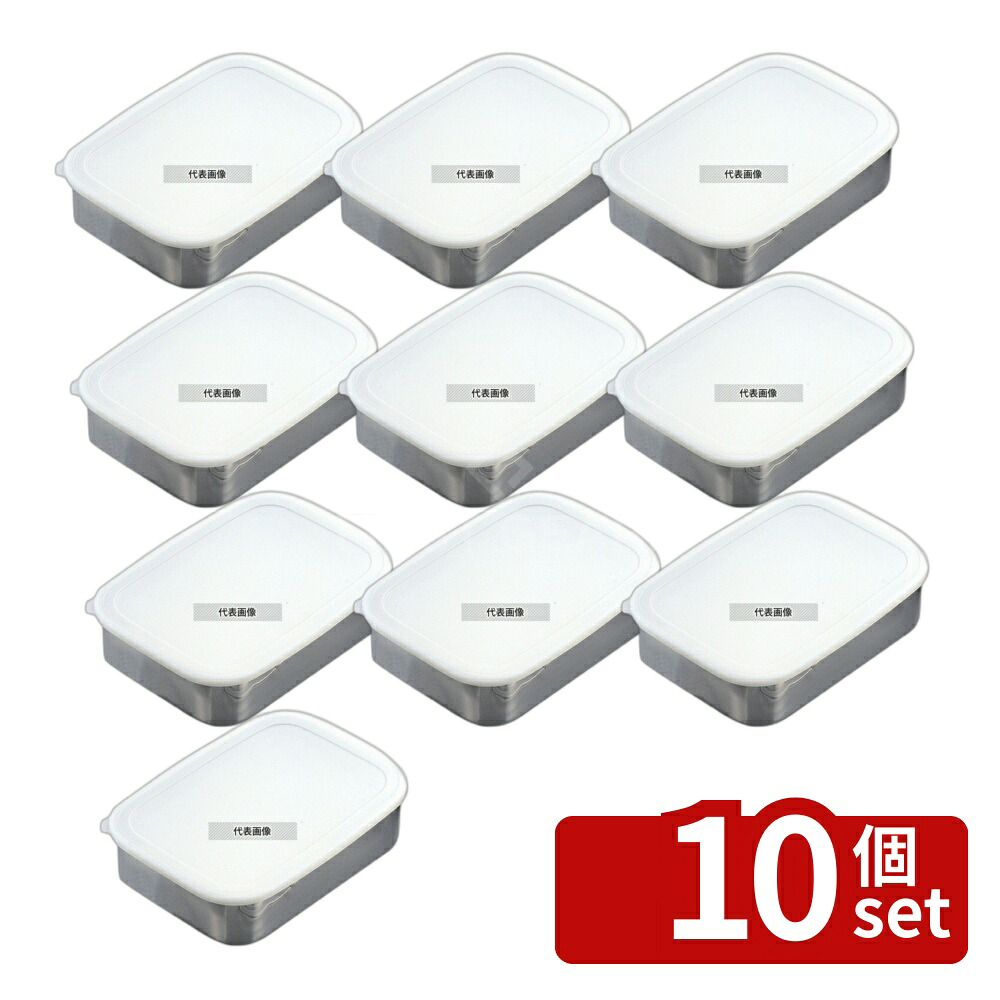 【10個セット】EBM(江部松) 18-8(ステンレス) キッチンバット 密閉蓋付 中 3100ml 265×195×H70mm バット No.0336100
