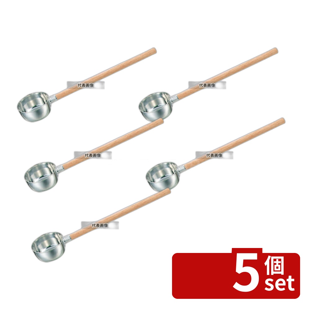 【5個セット】EBM(江部松) 18-8(ステンレス) 水杓子(目盛付) 大 柄付き 16cm 1.4L 1400cc 柄長:365mm 杓子 No.0402100
