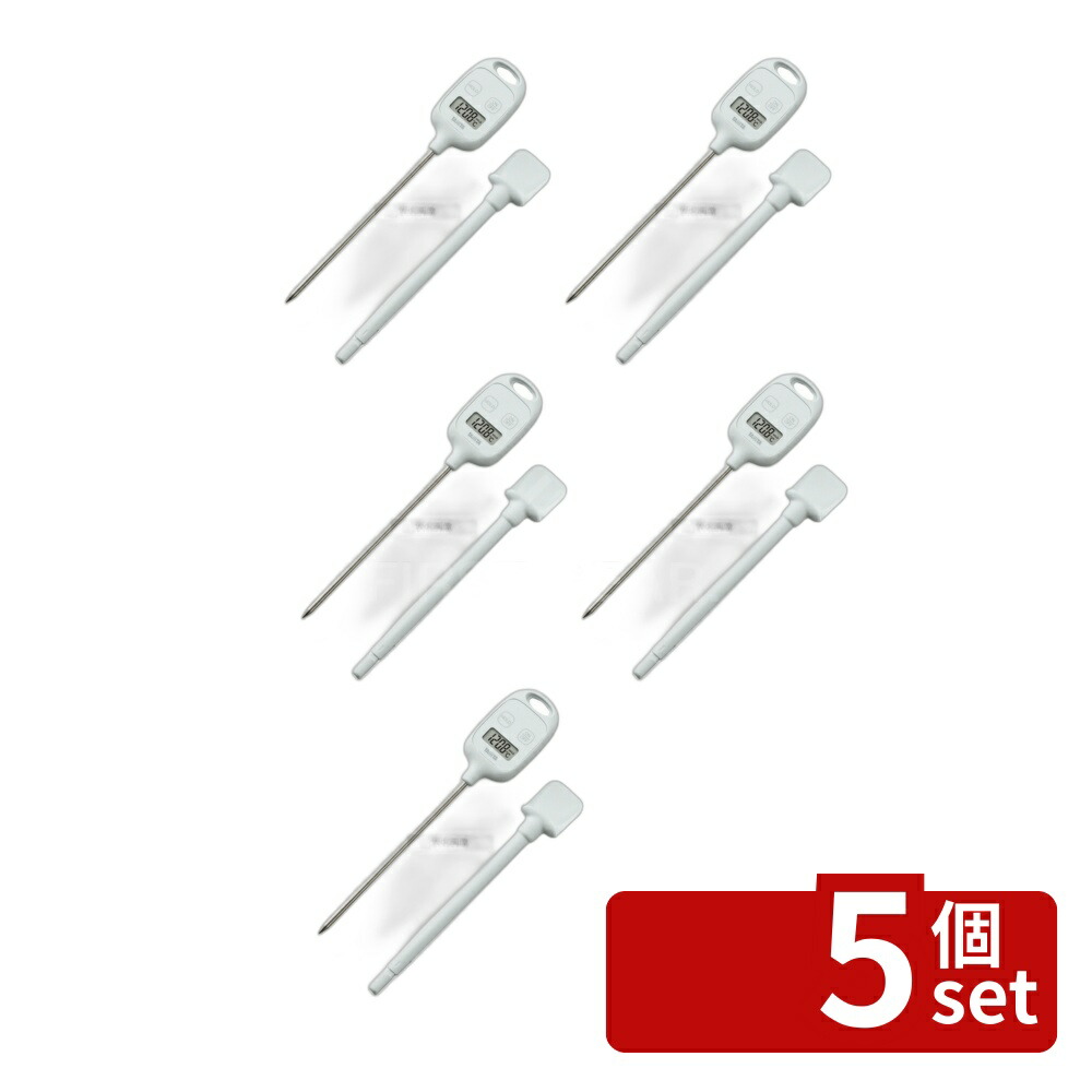 【5個セット】TANITA(タニタ) スティックデジタル温度計 TT583 ブルー 幅43×高さ221×奥行15(センサーホルダー除く) 温度計 No.6163030