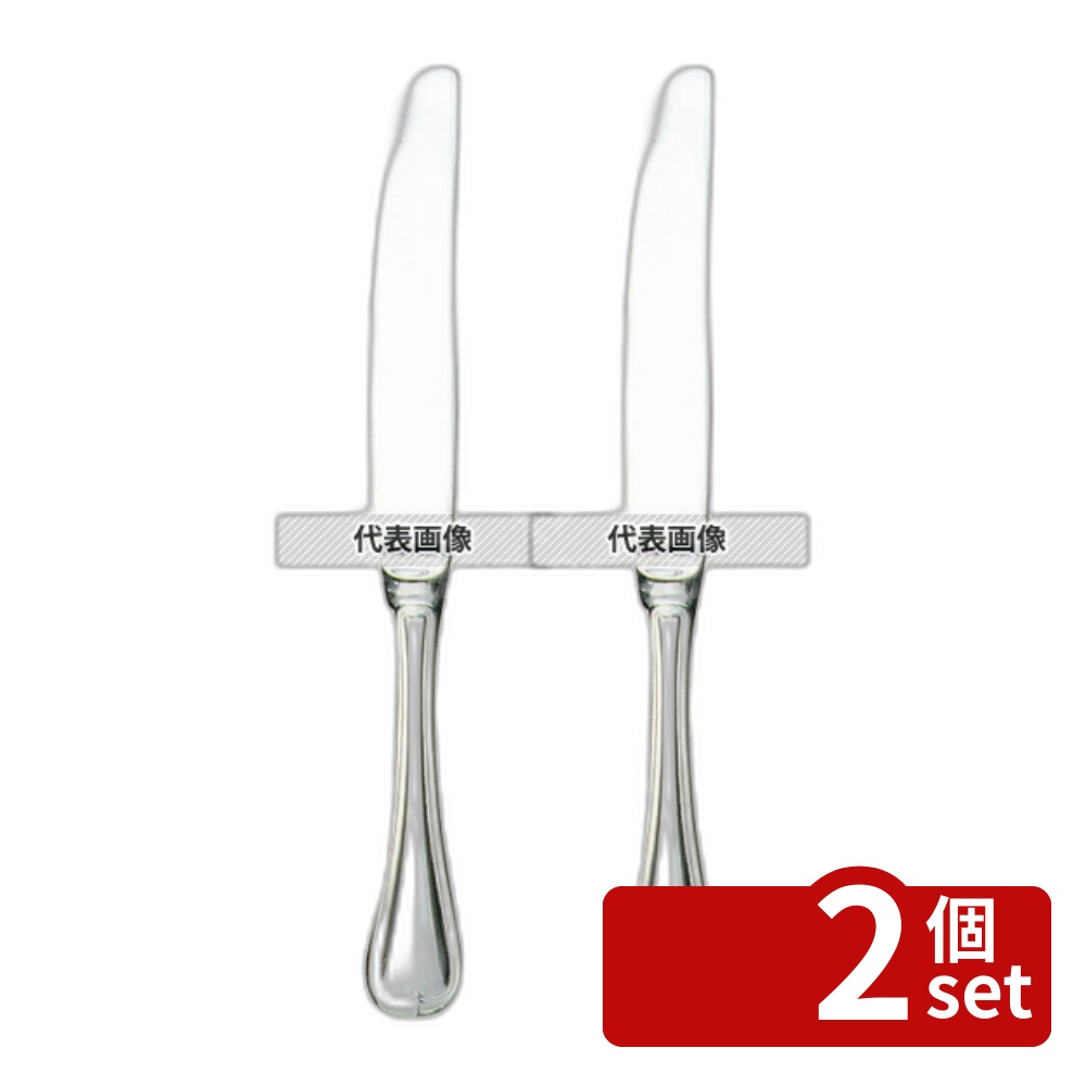 【2個セット】EBM(江部松) 18-8(ステンレス) オルフェ テーブルナイフ (H･H) ノコ刃付 248 カトラリー/箸 No.3810101