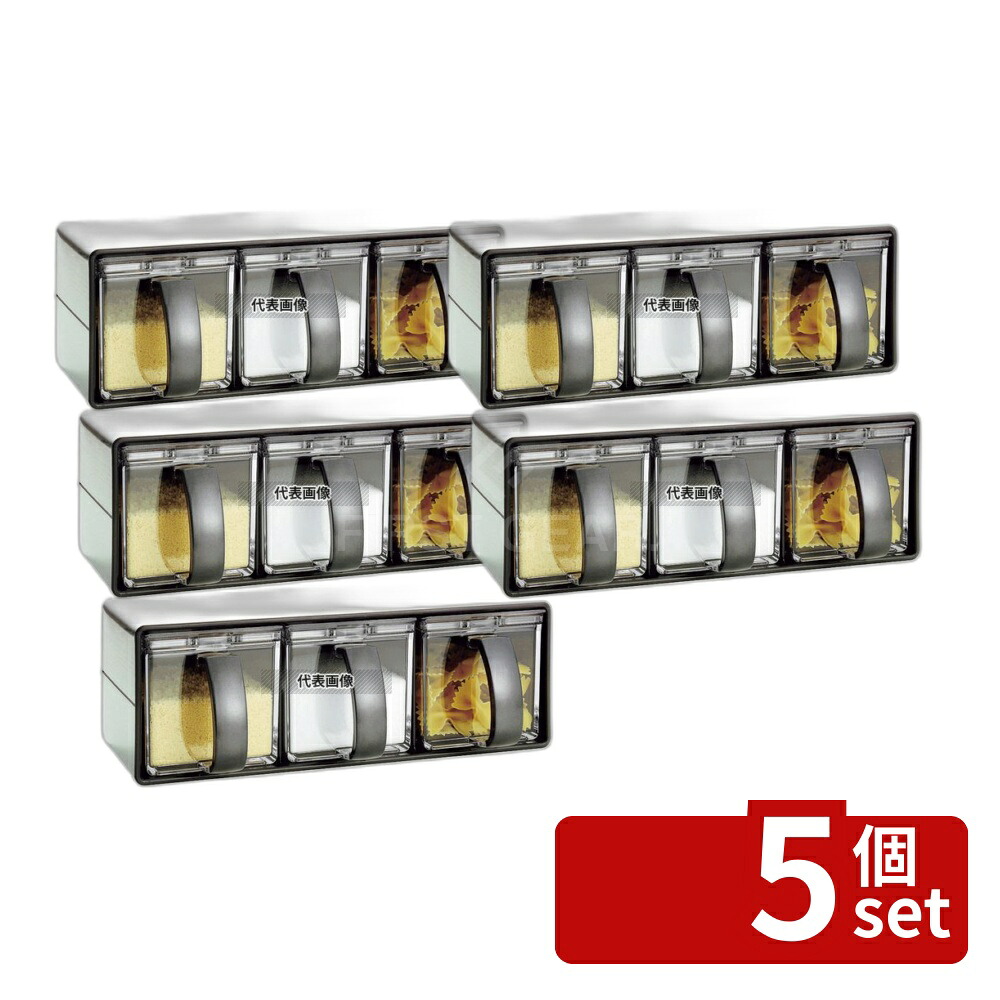 【5個セット】Nフォルマ 調味料ケース ステンレス3 112171 1920ml 300&times;151&times;H105 調味料入 No.4768640｜セミプロＤＩＹ店ファースト