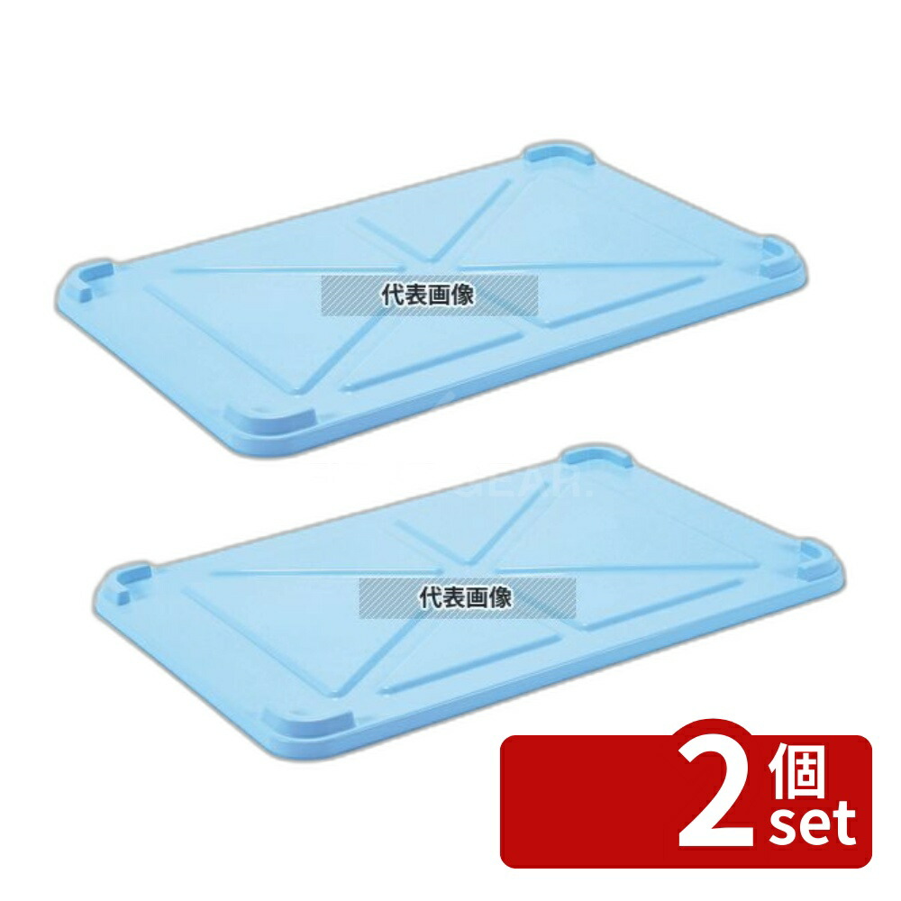 【2個セット】EBM(江部松) PPカラー番重 蓋 特大 ブルー (サンコー製) 694×434×H29 運搬/ケータリング No.4837110