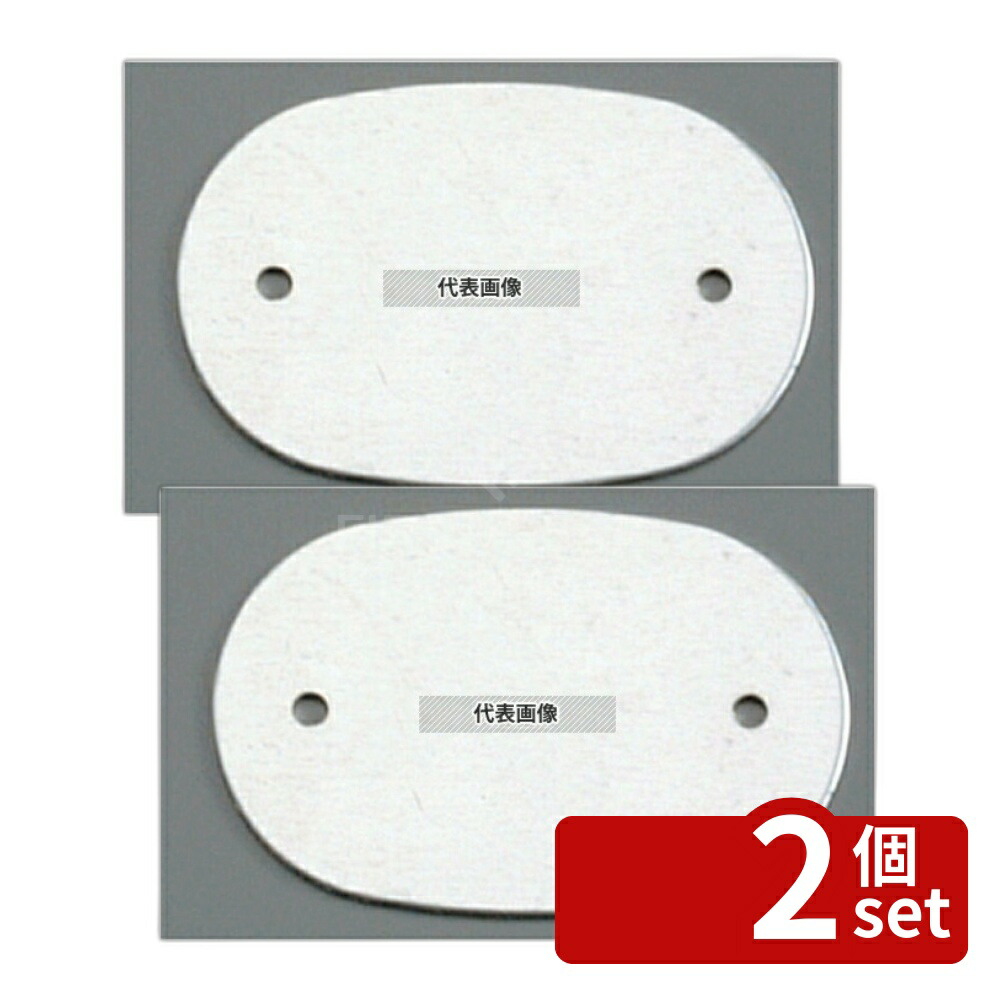 【2個セット】オオイ金属 アルマイト ネームプレート小判型 (10枚入) 378-B シルバー 45×35 バスボックス/洗浄ラック No.8060500