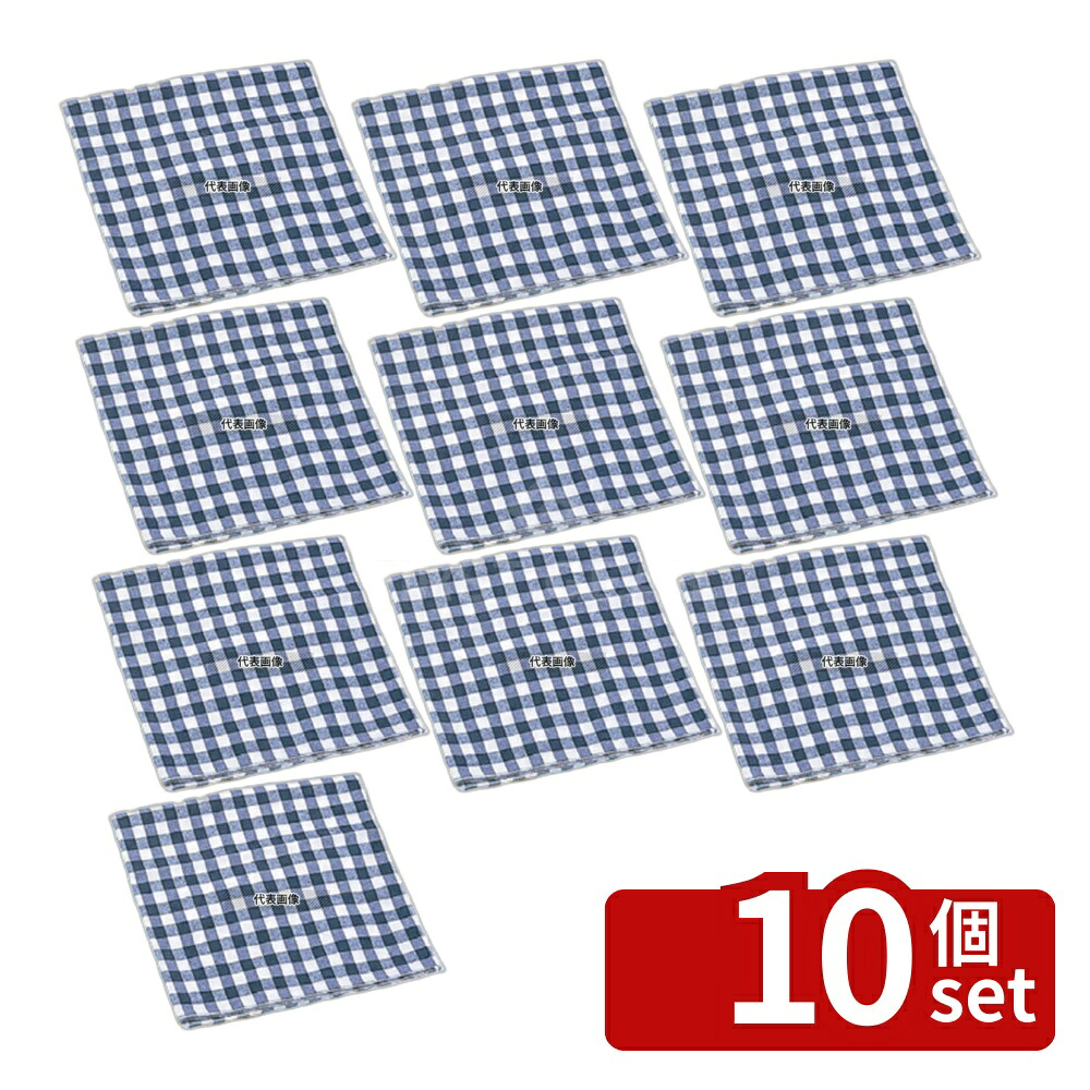 【10個セット】EBM(江部松) ギンガム チェックナプキン ネイビー 450×450 450×450 No.8395210
