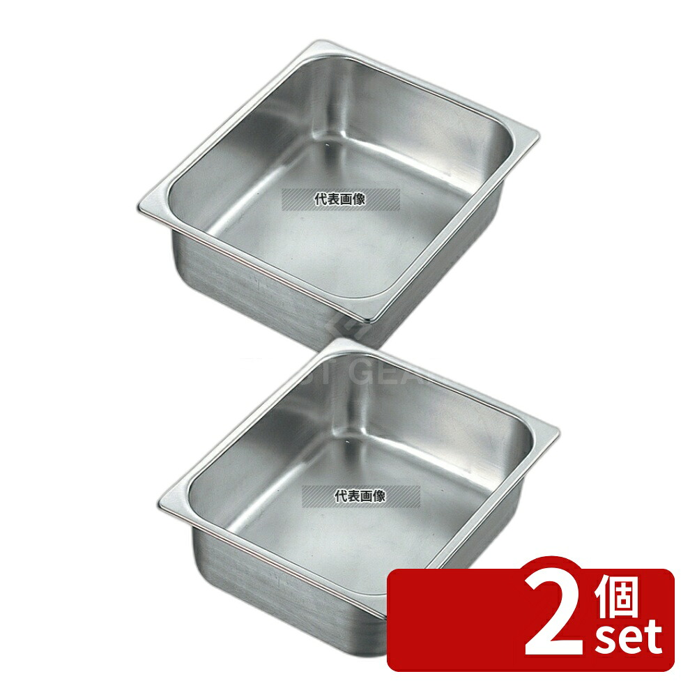 【2個セット】18-8(ステンレス) サネックス ホテルパン 13518A 2/3 (H100) 9L 355×325 ホテルパン No.8674400