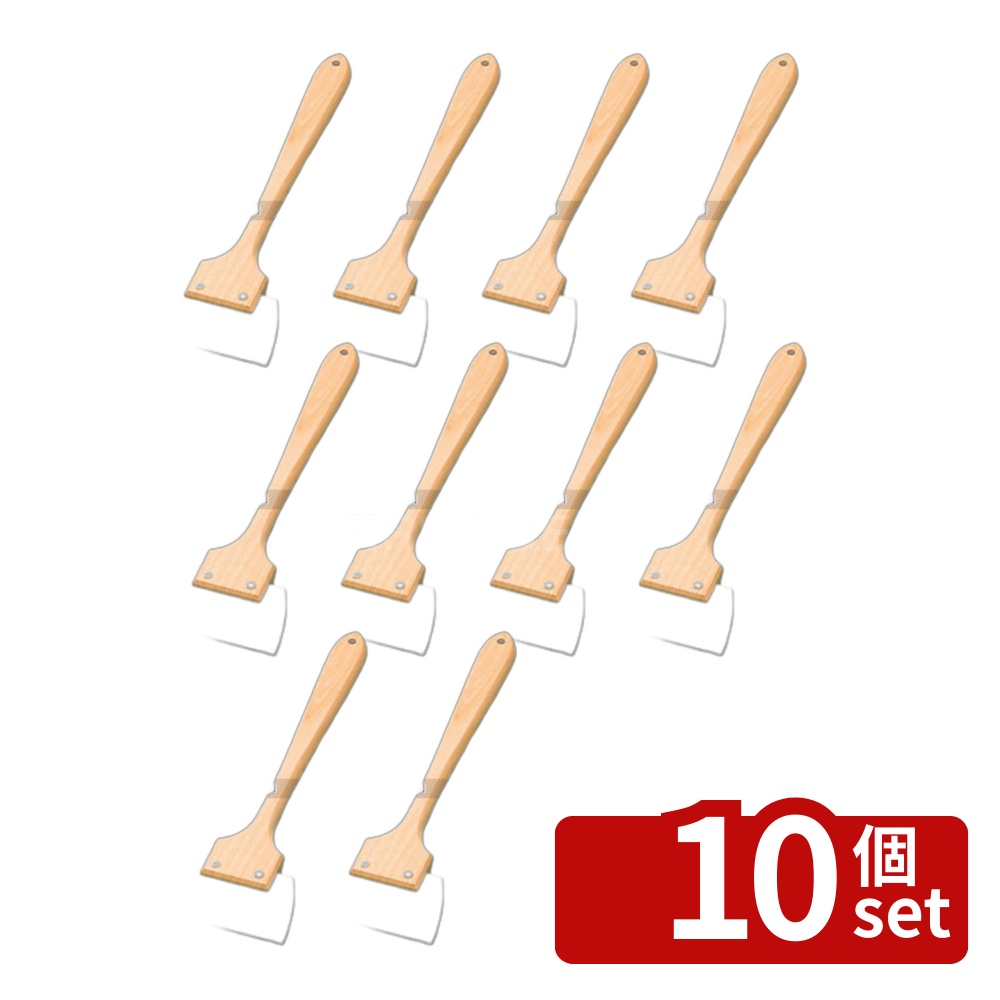 【10個セット】ホテイ印 木柄 シリコン 長柄ゴムヘラ 大 125×400 スパチュラ/ヘラ/スケッパー No.6928800