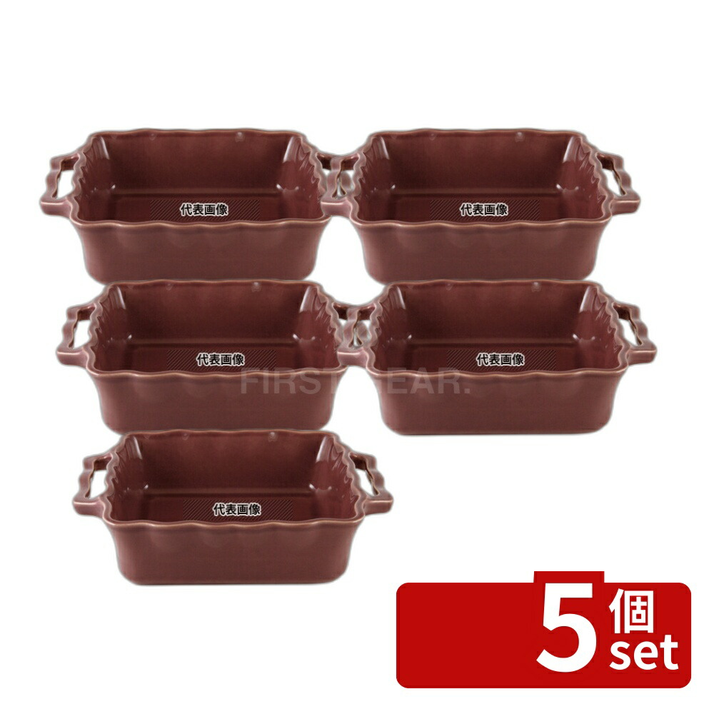 【5個セット】アポーリア スクウェアベイキングディッシュ 25cm プルーン 110025062 1.8L 250×200×H75 ブランドキッチンコレクション No.7291340