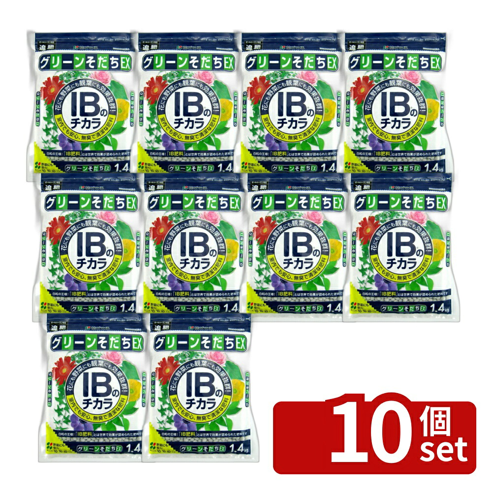 【10個セット】花ごころ IBのチカラグリーンそだちEX 1.4kg 肥料 [4977445054003]｜セミプロＤＩＹ店ファースト